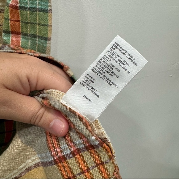 Urban Outfitters Fall Plaid Mini Skirt Drawstring Large Pockets Cotton XS - Picture 7 of 7